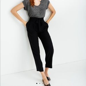 Madwell | Drapey paperbag pants in black